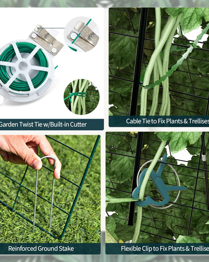 Giantex 4 Panels Cucumber Trellis A-Frame Garden Trellis for Plant Climbing