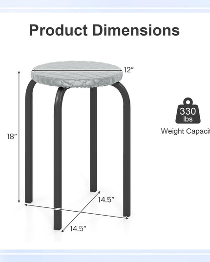 GIANTEX 18" Stackable Stools Set of 6