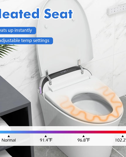 Giantex Smart Toilet, Bidet Toilet Seat Elongated with 1.28 GPF Dual Auto Flush