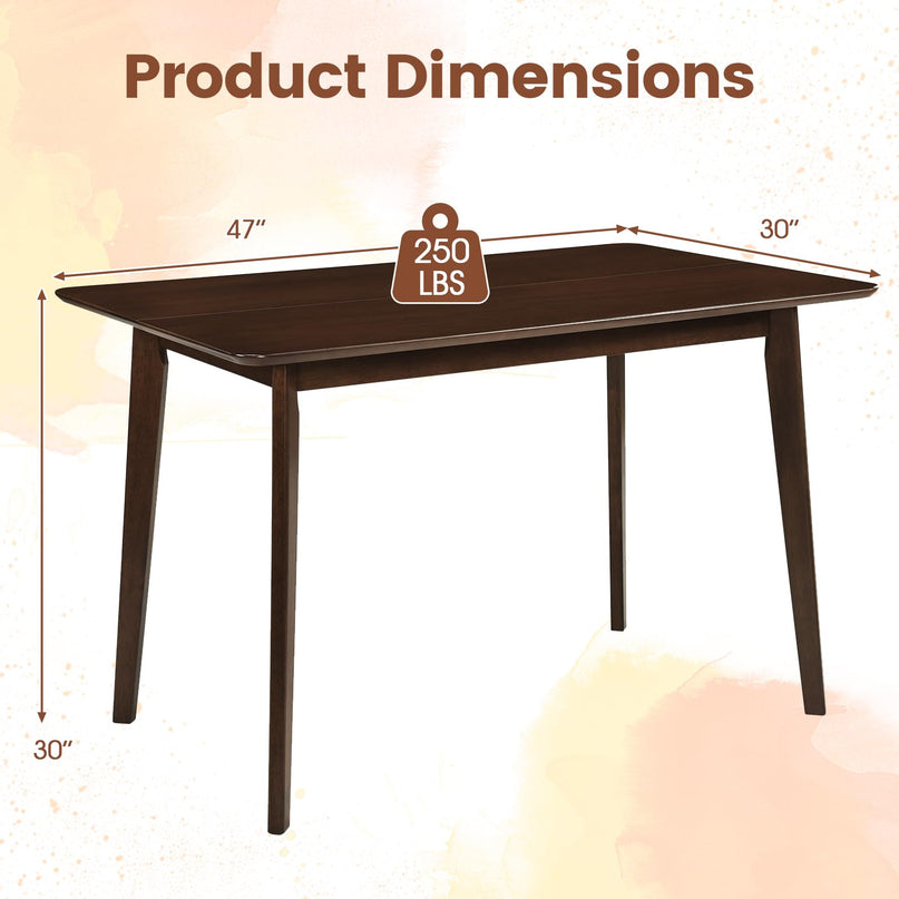 Giantex Table de salle à manger pour 4-6 personnes, table de cuisine rectangulaire en bois de 119 cm