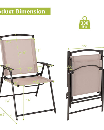 Giantex Set of 4 Patio Folding Chairs - Outdoor Sling Chairs