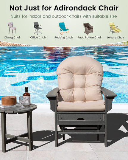 Giantex Patio Adirondack Chair Cushion - 49"x 23"High Back Rocking Chair Cushion w/Fixing Straps, Durable & Fade Resistant