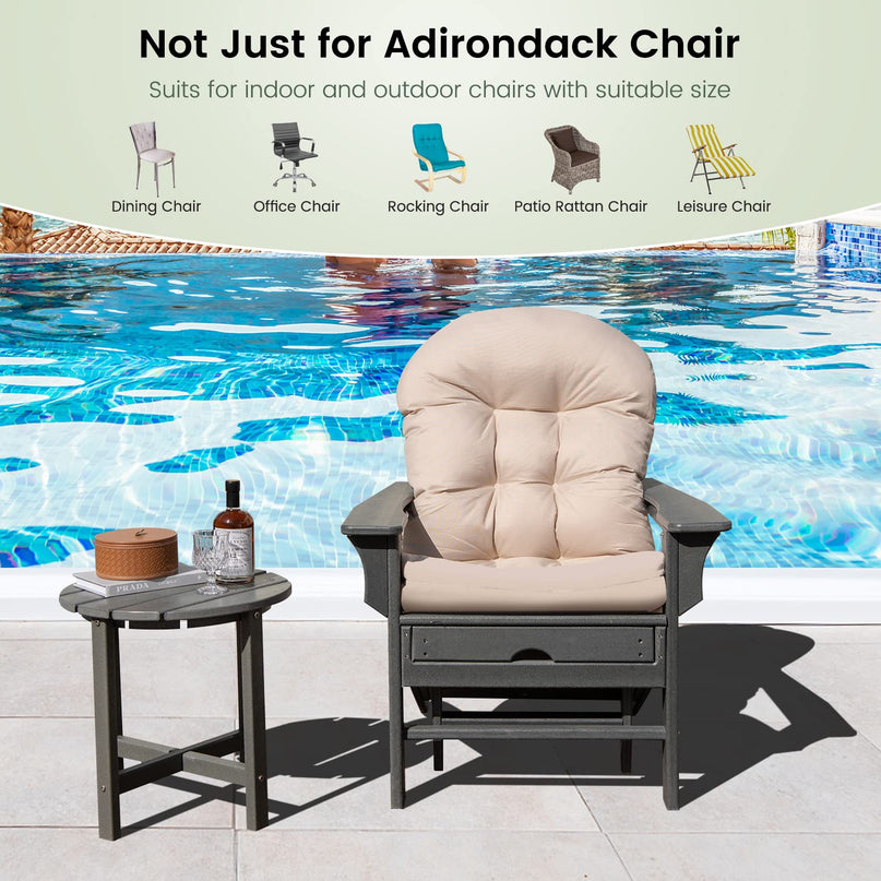 Giantex Patio Adirondack Chair Cushion - 49"x 23"High Back Rocking Chair Cushion w/Fixing Straps, Durable & Fade Resistant