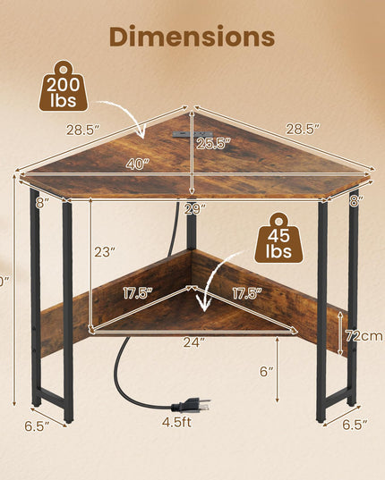 Bureau d'angle Giantex avec station de recharge