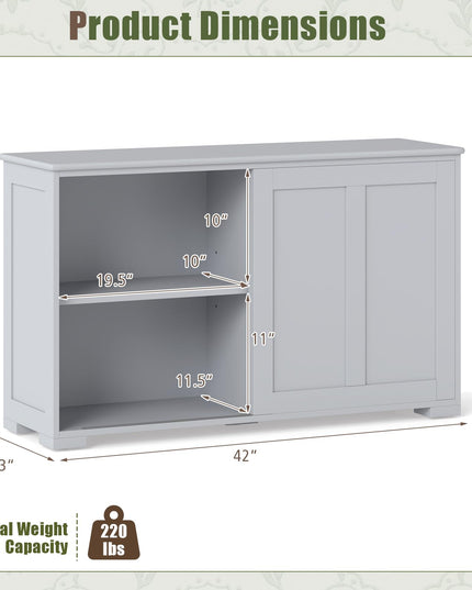 Meuble de rangement Giantex avec buffet, meuble à vin de bar à café, bahut de ferme avec porte coulissante