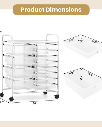 Chariot de rangement Giantex à 12 tiroirs, pour salle de classe, bureau, école, enseignant