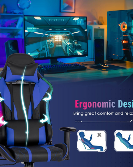 Giantex Gaming Chair with RGB LED Lights