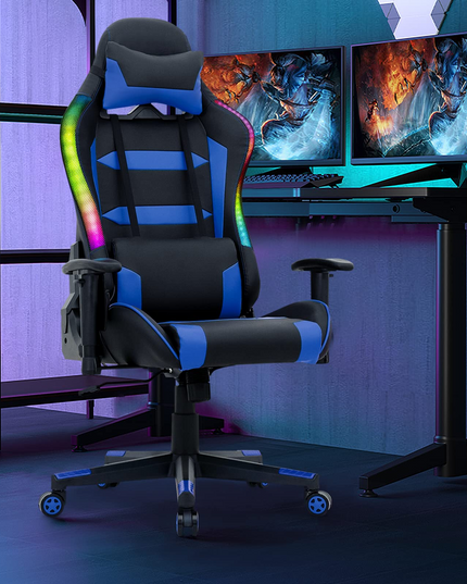 Giantex RGB Gaming Chair, Ergonomic Video Game Chair with Led Light