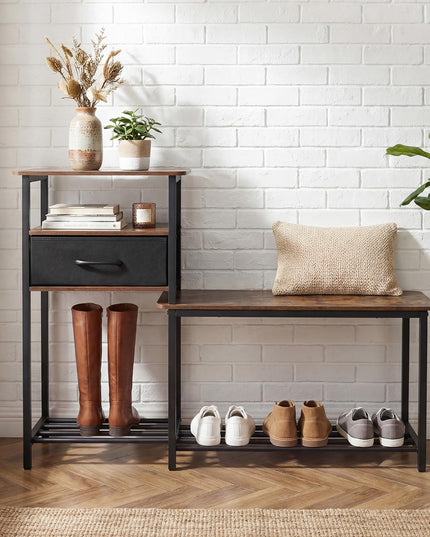 Giantex 3-Tier Shoe Storage Bench with Drawer & Metal Frame