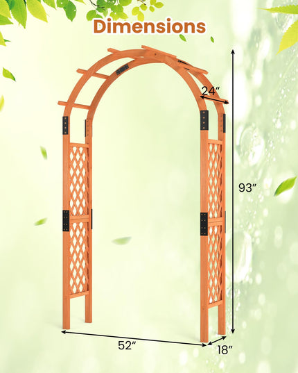 Giantex 7.7FT Wooden Garden Arbor Trellis
