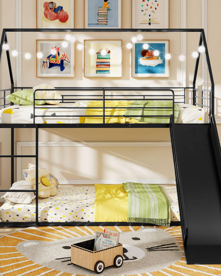 Giantex Twin Over Twin Bunk Bed with Slide & Ladder