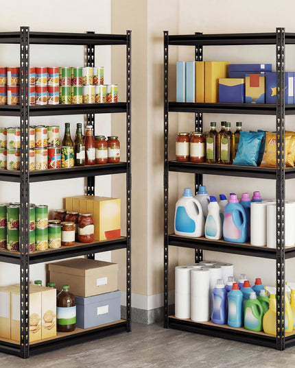 Giantex 5-Tier Metal Storage Shelves(1/2/3/4,30" W x 12" D x 60" H)