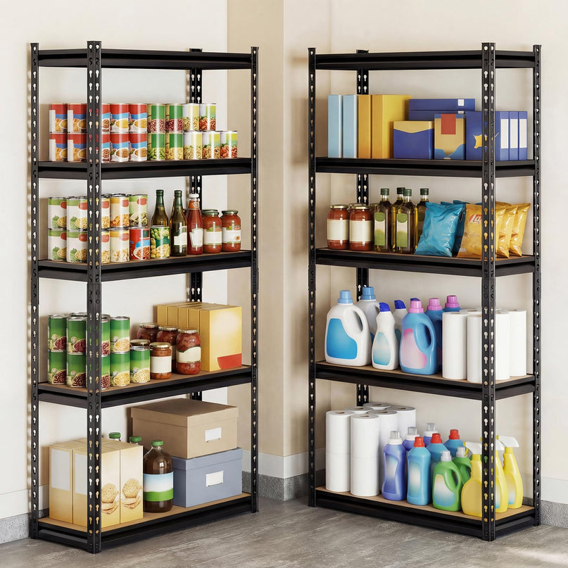 Giantex 5-Tier Metal Storage Shelves(1/2/3/4,30" W x 12" D x 60" H)
