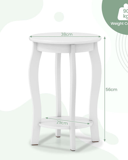 Giantex Wooden Side Table with Storage Shelf