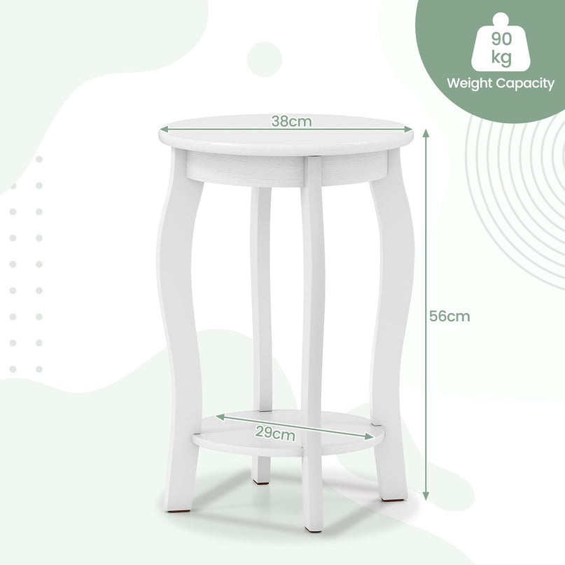 Giantex Wooden Side Table with Storage Shelf