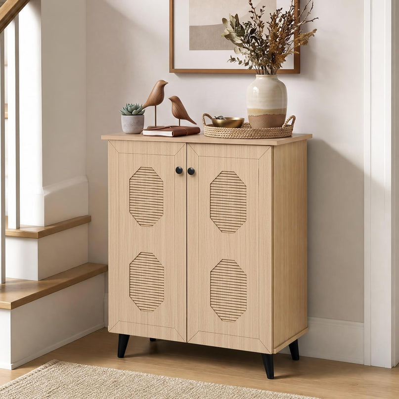 GIANTEX Geometric Shoe Cabinet with 2/3 Doors for Entryway