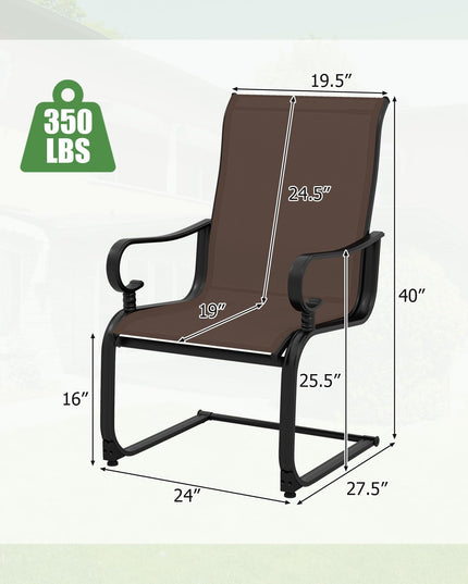 Giantex Patio Dining Chairs Set of 2/4, High Back Outdoor Patio Chairs with Metal C Spring Frame