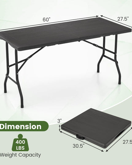Giantex 5 FT Folding Table, HDPE Foldable Dining Table for 6