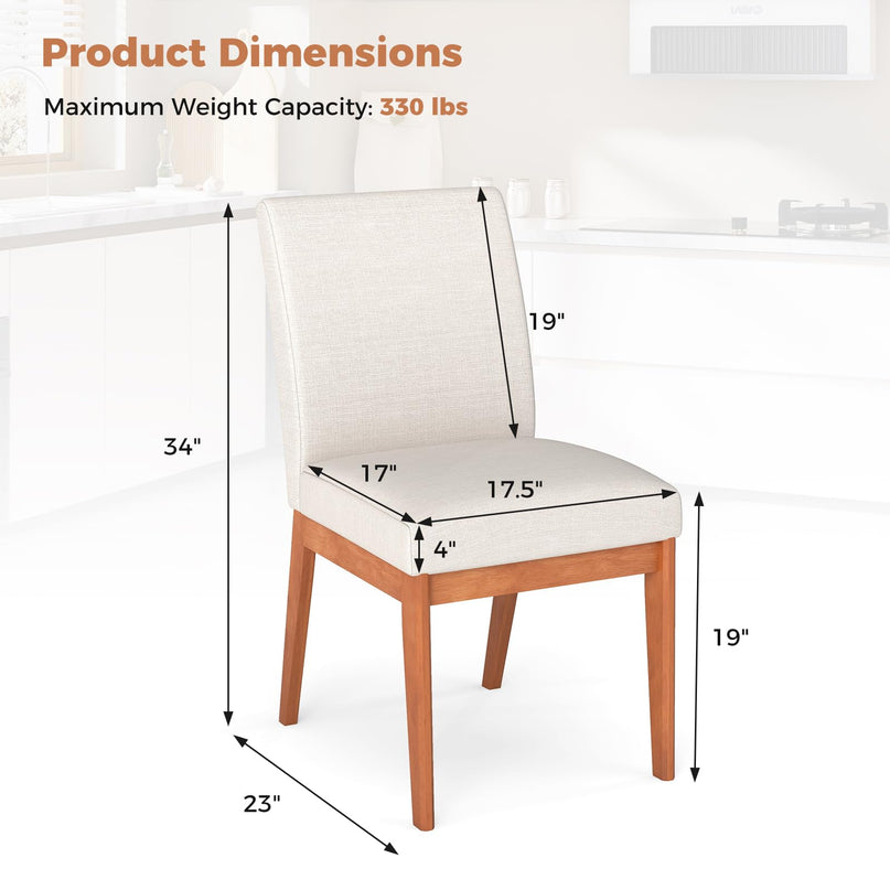 Giantex Upholstered Dining Chairs Set of 2/4 for Dining Room