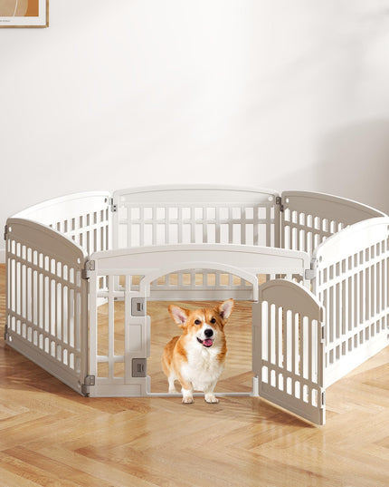 Giantex 24'' Tall Plastic Pet Fence with Lockable Door