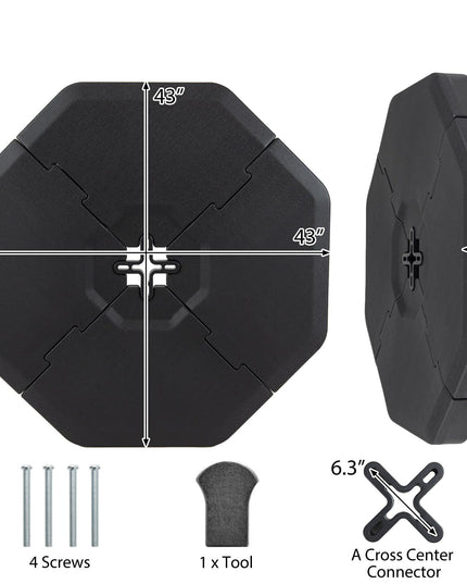 Giantex 4-Piece Fillable Offset Patio Umbrella Base 420 lbs