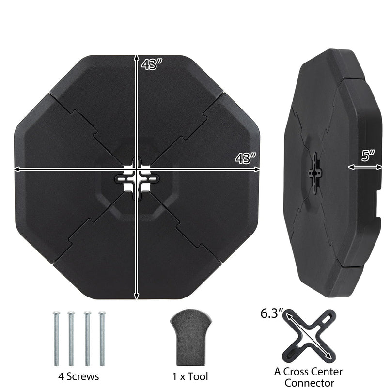Giantex 4-Piece Fillable Offset Patio Umbrella Base 420 lbs