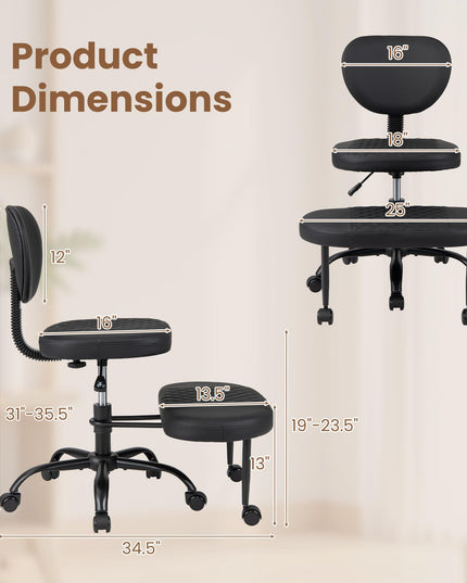 Giantex Ergonomic Criss Cross Meditation Chair with Wheels