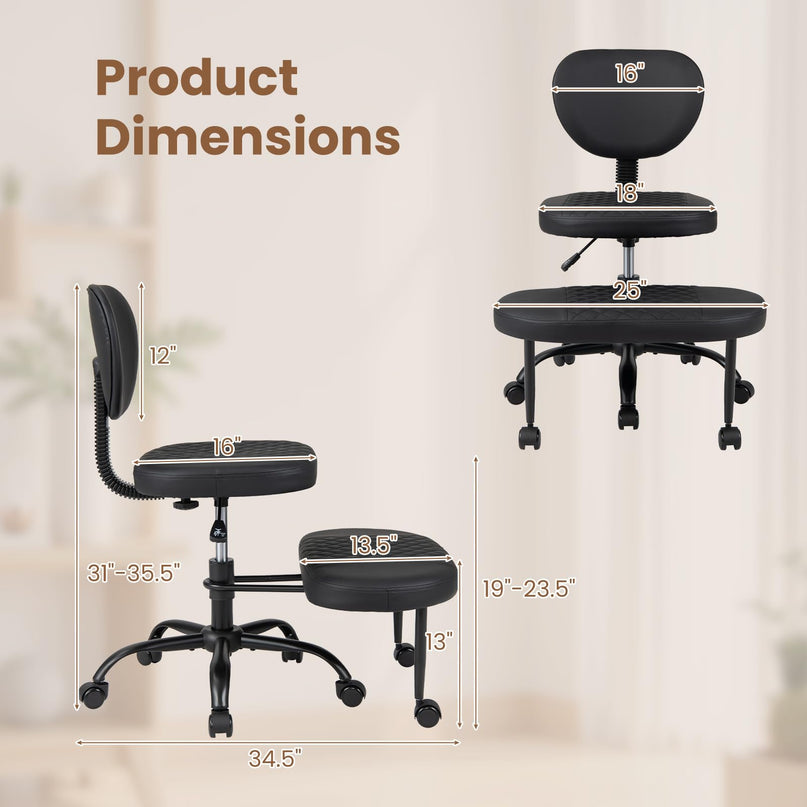 Giantex Ergonomic Criss Cross Meditation Chair with Wheels