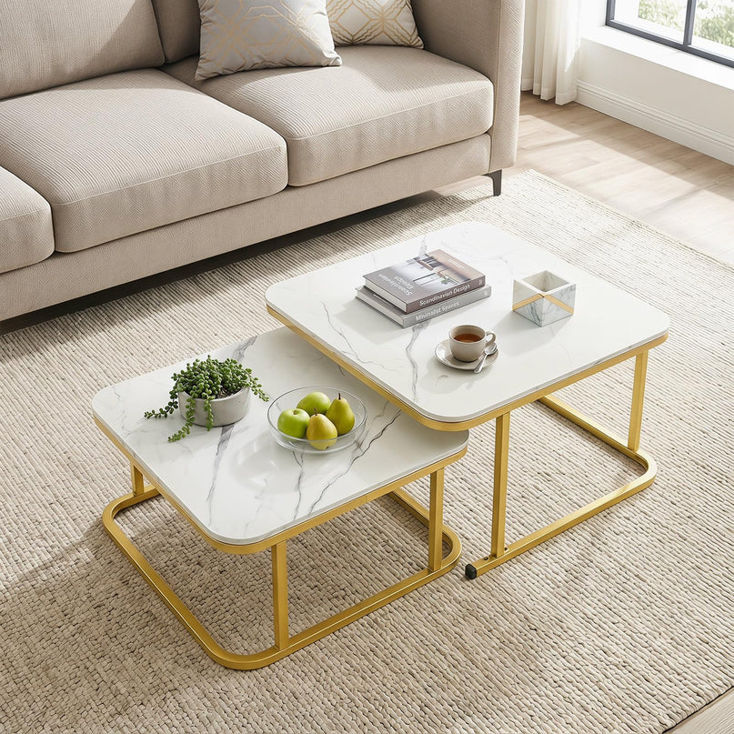 Giantex Nesting Coffee Table Set of 2 for Living Room