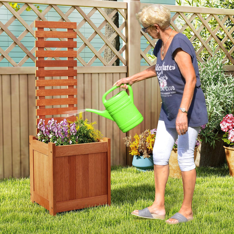 Giantex Wood Raised Garden Bed with Trellis