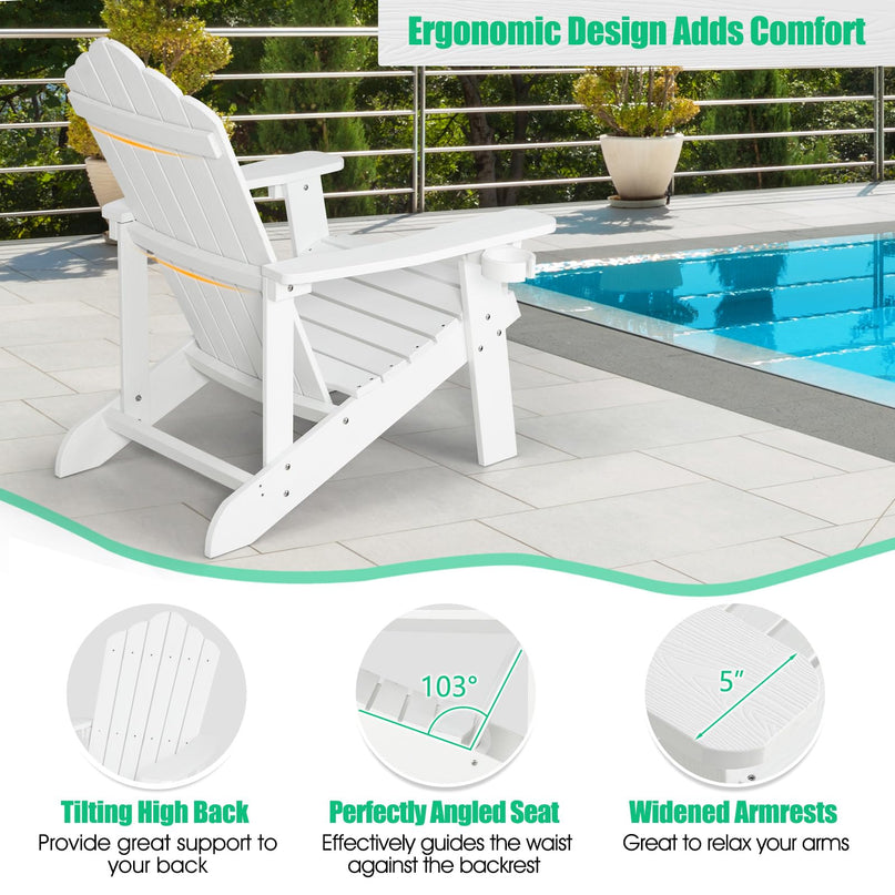 Giantex – Lot de 2 chaises Adirondack pour adultes et enfants