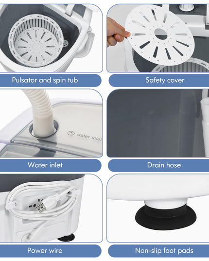 Giantex Portable Mini Washing Machine, Clothes Washer and Spinner Combo, 5.5 LBS Capacity