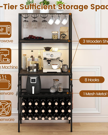 Giantex Wine Rack Freestanding Floor Wine Bar Cabinet