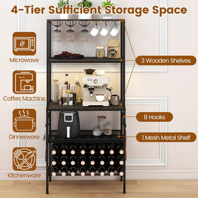 Giantex Wine Rack Freestanding Floor Wine Bar Cabinet
