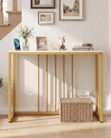 Giantex Console Table with Charging Station for Living Room