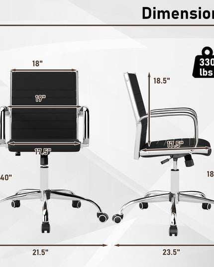 Ribbed Office Chair, Ergonomic High Back Executive Conference Chair