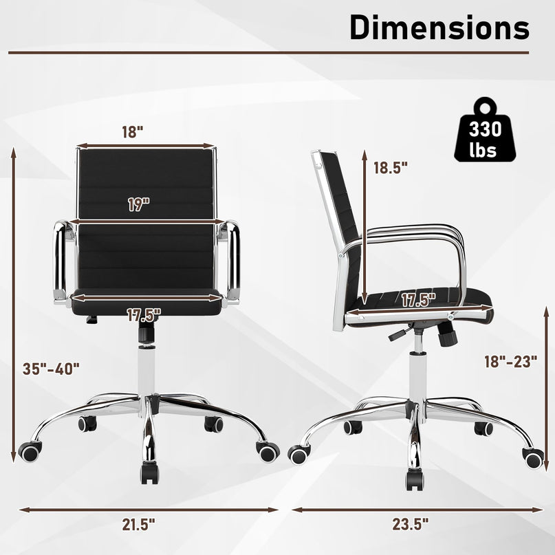 Ribbed Office Chair, Ergonomic High Back Executive Conference Chair