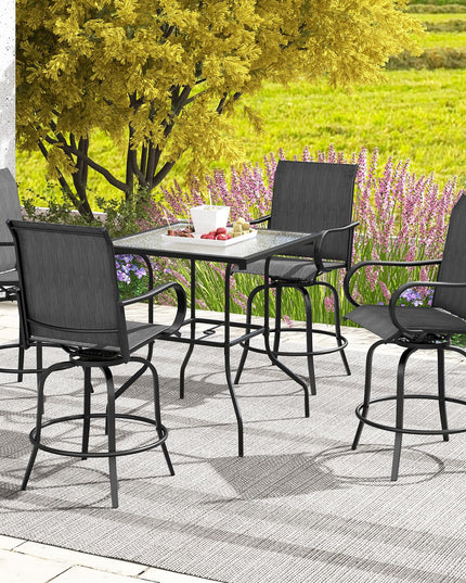 Giantex Swivel Outdoor Bar Stools, All-Weather Bar Height Patio Chairs