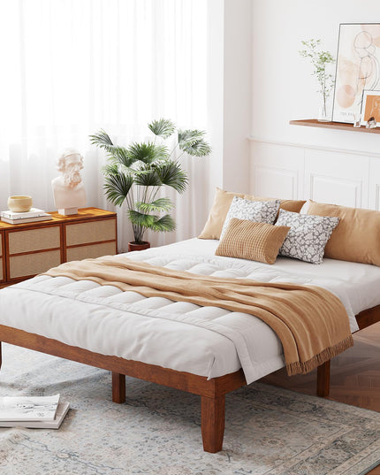 No Box Spring Needed 14 Inch Solid Wood Platform Bed Frame