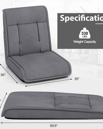Giantex Floor Chair, Lazy Sofa with 14-Poistion Adjustable Backrest & 5-Position Adjustable Headrest, Padded Sleeper Bed