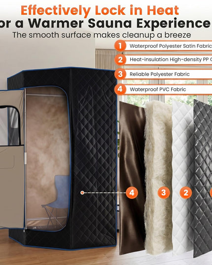 Giantex 3L Portable Steam Sauna Fast-Heat Large Pentagon Sauna Box