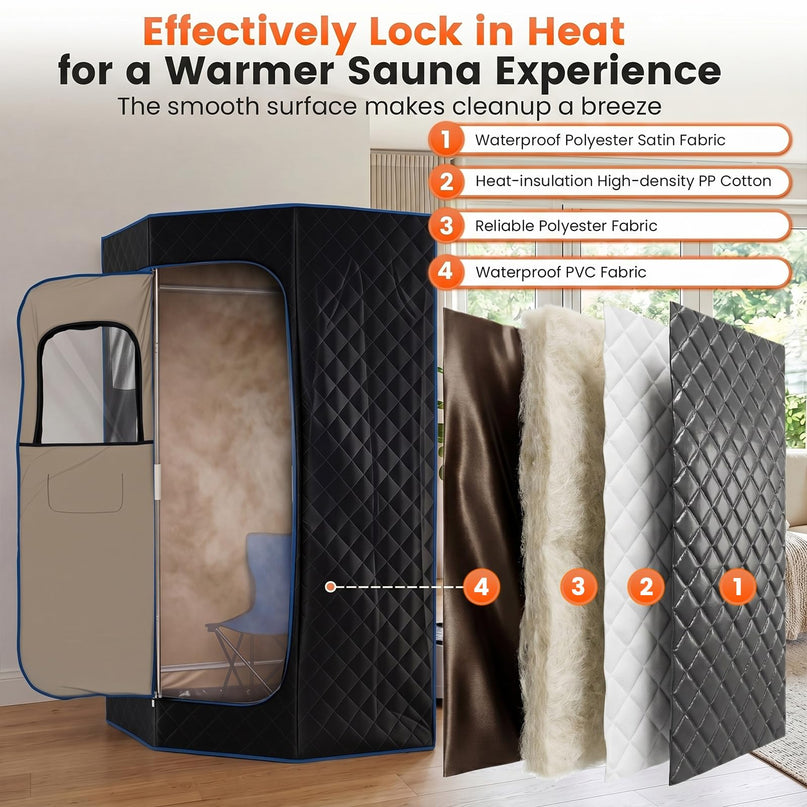 Giantex 3L Portable Steam Sauna Fast-Heat Large Pentagon Sauna Box