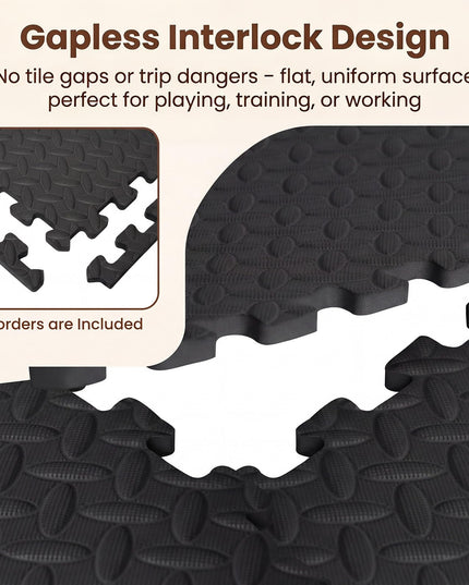 GIANTEX 12/24 PCS Interlocking Foam Tiles 52/104 SQ.FT EVA Foam Exercise Mats