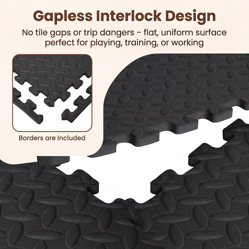 GIANTEX 12/24 PCS Interlocking Foam Tiles 52/104 SQ.FT EVA Foam Exercise Mats