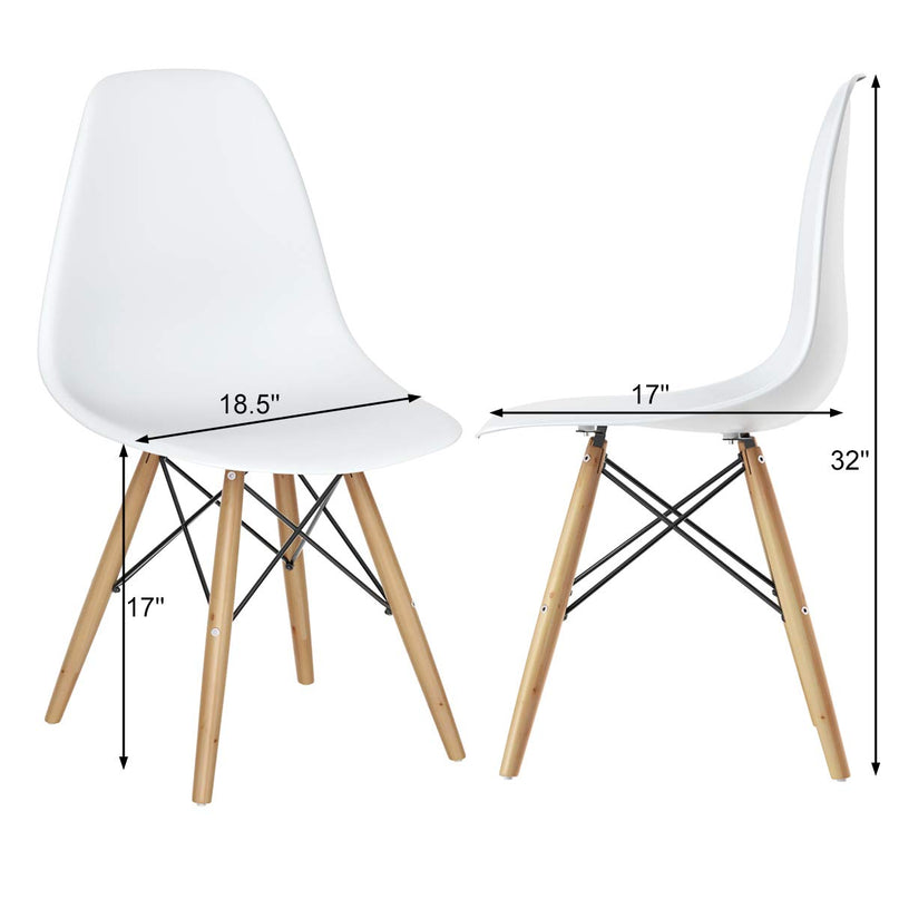 Giantex Pre Assembled Mid Century Modern Dining Chairs Armless Kitchen Chairs Set of 2