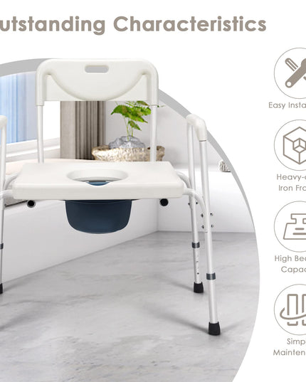 Giantex 3-in-1 Bedside Commode Chair
