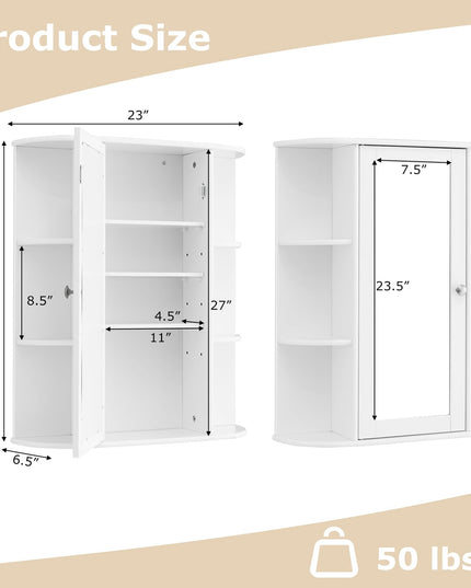 Giantex Medicine Cabinet, Bathroom Wall Cabinet with Mirror
