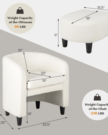 Giantex Modern Mid Century Accent Chair with Ottoman