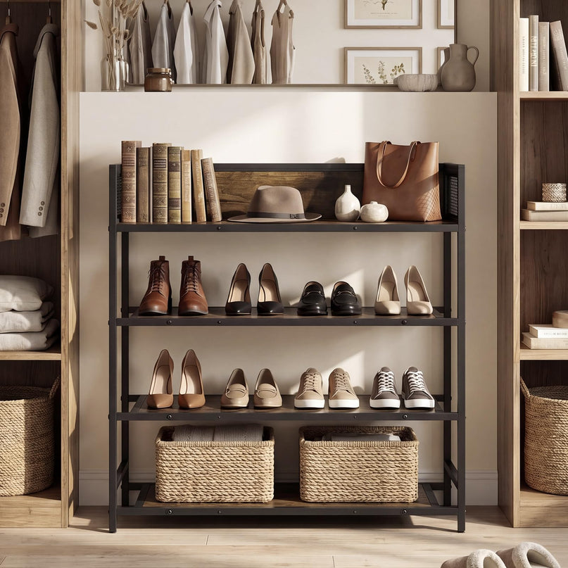 Giantex 4-Tier Shoe Rack Industrial Shoe Storage Organizer