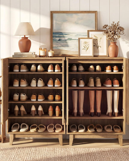 Meuble à chaussures Giantex avec 2 portes cannelées pour entrée